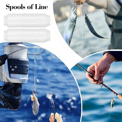 Molain 4 PCS Fishing Bait Elastic Thread, 0.2mm 820 FT Per Spool Invisible Magic Thread for Fishing Fishing Line Fishing Bait String No Knots Required Bait Keeper Stretchy Clear String for Catfish St in Saudi Arabia