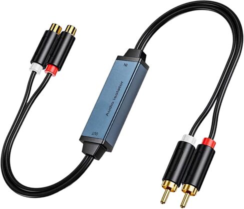 Danfetsoy Ground Loop Noise Isolator RCA, Gold Coating RCA Connectors Aluminum Shell Audio Eliminating Humming Noise for car and Home Using in Different situations in Saudi Arabia