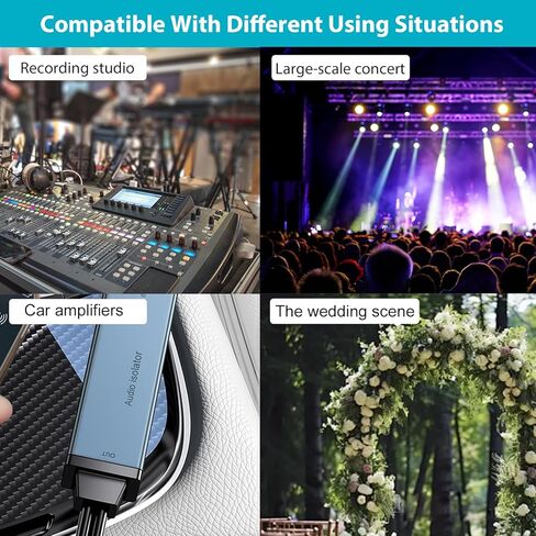 Danfetsoy Ground Loop Noise Isolator RCA, Gold Coating RCA Connectors Aluminum Shell Audio Eliminating Humming Noise for car and Home Using in Different situations in Saudi Arabia
