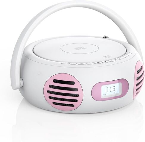 MONODEAL CD Player Portable with Bluetooth, Boombox CD Players for Home with Stereo Sound & Bass Boost, FM Radio, USB/AUX Playback, LED Handle Light, Rechargeable Battery for Gift in Saudi Arabia