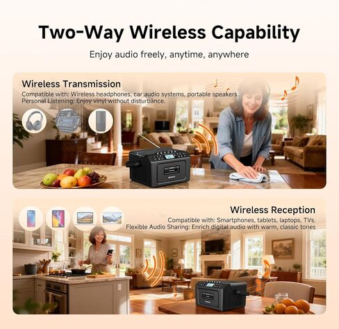Retekess TR642 CD Player Boombox, CD Cassette Player AM/FM Radio, LED Ambient Lighting, 15H Long-Lasting, Dual-Speaker Stereo, Sleep Timer, USB/TF/AUX/Remote Control, Boomboxes for Home, Kids, Gifts in Saudi Arabia