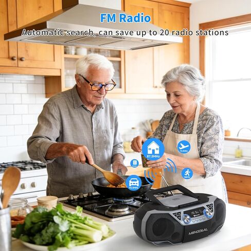 MONODEAL CD Player & Cassette Tape Player with Bluetooth, Powerful Stereo CD Player Boombox with X-BASS,CD and Cassette Player Combo,FM/USB/AUX & Remote, Tape Recording, Sleep Timer, AC/DC Powered in Saudi Arabia
