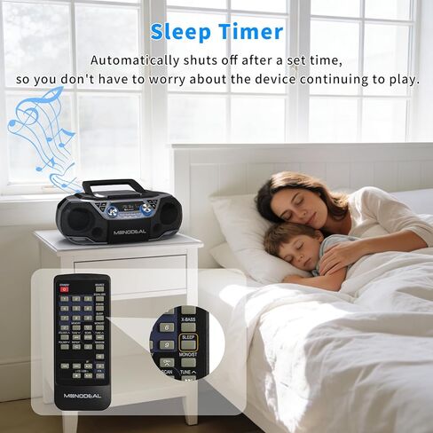 MONODEAL CD Player & Cassette Tape Player with Bluetooth, Powerful Stereo CD Player Boombox with X-BASS,CD and Cassette Player Combo,FM/USB/AUX & Remote, Tape Recording, Sleep Timer, AC/DC Powered in Saudi Arabia
