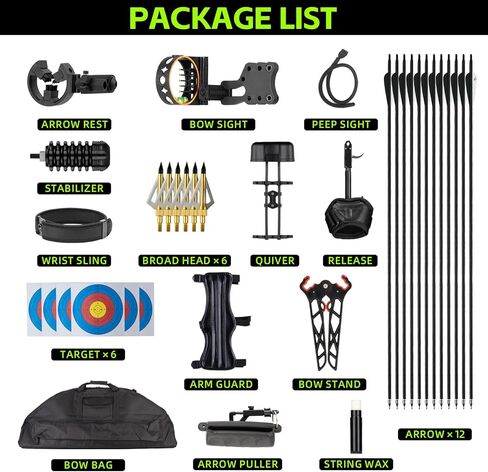 Compound Bow Set for Adults and Beginners, Adjustable 30-55 Lbs Draw Weight, 24"-29.5" Draw Length, up to IBO 310 fps, Archery Bow Set with All Accessories for Hunting Target Shooting Practice in Saudi Arabia