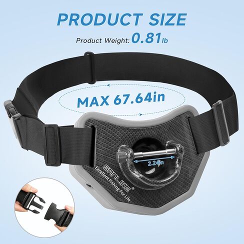 SANLIKE Fishing Belt Rod Holder,Adjustable Fishing Fighting Waist Belt with EVA Padded Plastic Material Fishing Belt,360 Degree Adjustable (Grey) in Saudi Arabia