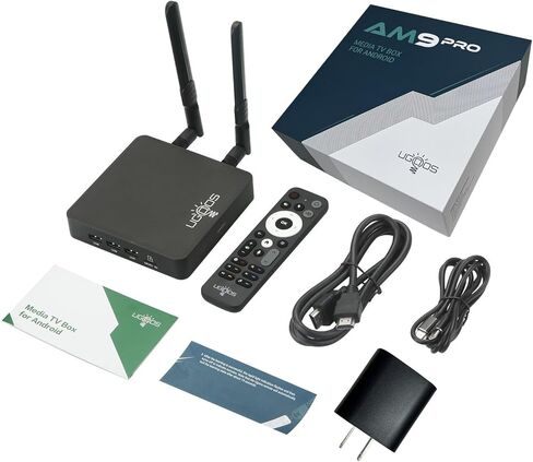 Ugoos AM9 PRO TV Box Android 14.0 Amlogic S905X5-J 4GB RAM 64GB ROM 2.4G/5G Dual WiFi Ethernet 1000M USB 3.0 BT5.3 Support AV1 VP9 H.265 4K HDR Box in Saudi Arabia