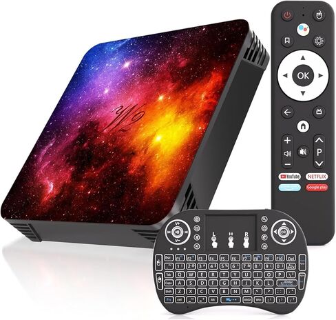Android 14.0 TV Box 4GB RAM 64GB ROM، يدعم 4K Dual-WiFi 2.4G/5G رباعي النواة صندوق التلفزيون الذكي، Bluetooth4.2 كابل HDMI USB2.0 مع لوحة مفاتيح صغيرة in Saudi Arabia