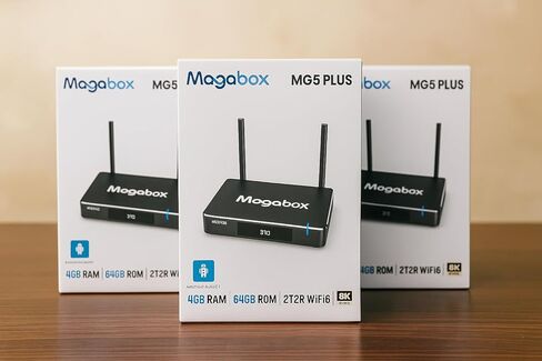 2026 Magabox MG5 Plus Android Smart Player, 8K UHD, 64GB Storage, WiFi 6 Connectivity, Voice Control Remote, with HDMI Cord in Kuwait