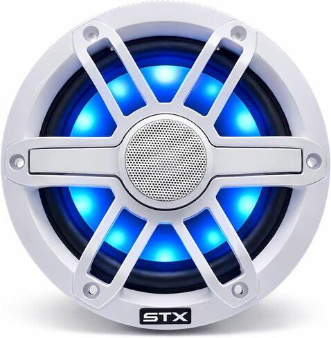 STX Audio STX65MXW - مكبرات صوت بحرية محورية مقاس 6.5 بوصة، طاقة قصوى 600 وات، إضاءة LED RGB، مقاومة للماء - مثالية للقوارب وأجهزة UTV وATV in Kuwait