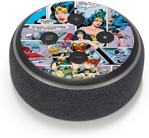 ملصق صوتي من Skinit متوافق مع Amazon Echo Dot 3 - تصميم DC Comics المرخص رسميًا من Wonder Woman Comic Blast in Kuwait