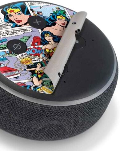ملصق صوتي من Skinit متوافق مع Amazon Echo Dot 3 - تصميم DC Comics المرخص رسميًا من Wonder Woman Comic Blast in Kuwait