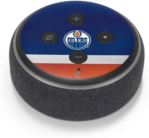 Skinit Decal Audio Skin Compatible with Amazon Echo Dot 3 - Officially Licensed NHL Edmonton Oilers Jersey Design in Saudi Arabia