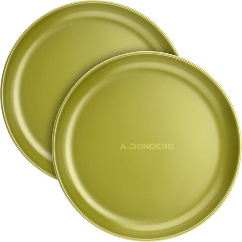 Stainless Steel Camping Saucer, High-temperature Resistant Non-stick Coating Mess Kit Set, 2-PACK, Green in Saudi Arabia