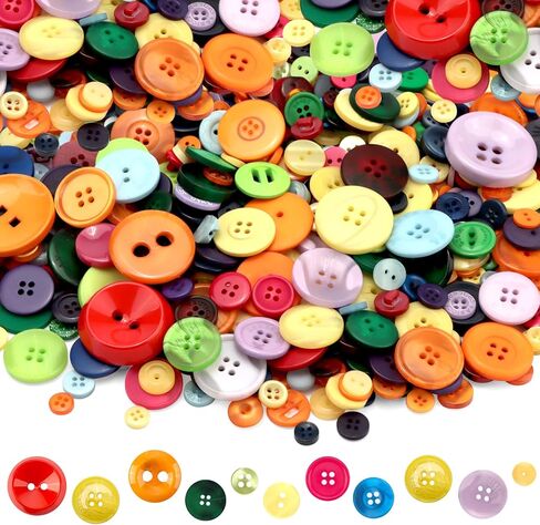 800 Pcs Assorted Sizes Resin Buttons,Round Craft Buttons for Sewing DIY Crafts,Children's Manual Button Painting in Saudi Arabia