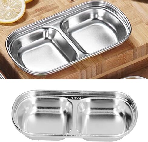 Stainless Steel Divided Plate for Kids Toddlers, 9' Portion Control Plate with 3 Compartments, Non Unbreakable Metal Dishwasher Safe Dinnerware in Saudi Arabia
