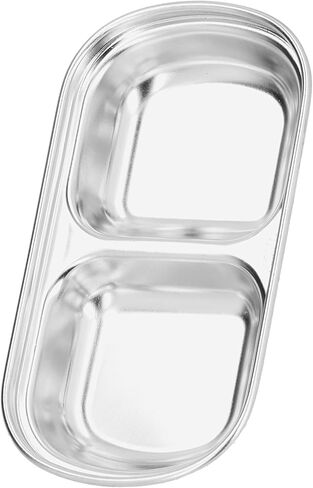 Stainless Steel Divided Plate for Kids Toddlers, 9' Portion Control Plate with 3 Compartments, Non Unbreakable Metal Dishwasher Safe Dinnerware in Saudi Arabia
