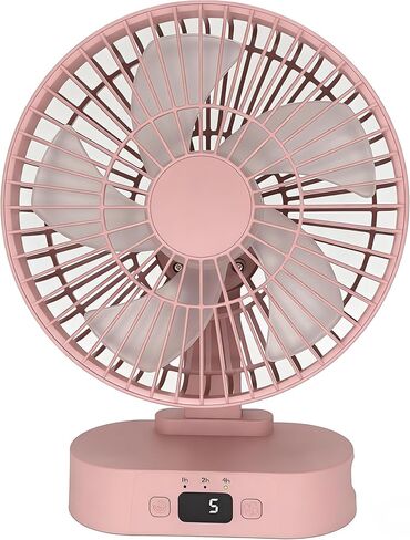 USB Small Mini Quiet Desk Fan 6-Inch Size, 5-Speed Adjustable Wind Strength with Digital Display, 3-Level Timer Auto Shut-Off, and 90-Degree Rotation (Black) in Saudi Arabia