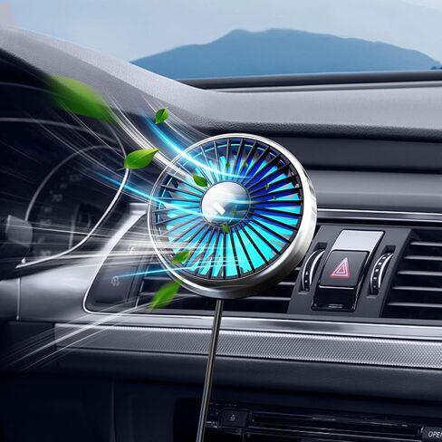 مروحة تيار متردد للسيارة USB لتنفيس الهواء لتعزيز الهواء البارد في شاحنة بيك اب SUV Van RV، مروحة محمولة قوية 3 سرعات لمشبك السيارة على المروحة - محرك بدون فرشاة هادئ وخفيف ملون بدوران 360 درجة in Saudi Arabia