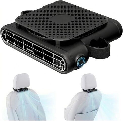 مروحة مقعد السيارة ElfTrip مع منافذ هواء مزدوجة، مراوح سيارة USB للمقعد الخلفي للأطفال للركاب السائق، 3 سرعات أقوى، تدفق الهواء للأمام أو الخلف، تناسب معظم شاحنات سيارات الدفع الرباعي (عبوة واحدة بدون بطارية) in Saudi Arabia
