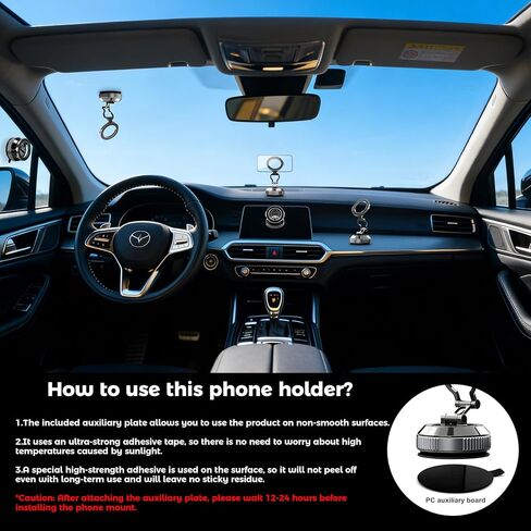 360° Vacuum Magnetic Car Phone Holder | 2800gf Magnet, 90+LBS Suction, Foldable Mount for iPhone 17/16/15/14/13/12 Series in Saudi Arabia