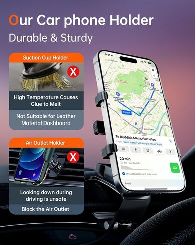 Car Phone Holder Mount Dashboard Upgrade 360 Degree Rotation Rear View Mirror and Sun Visor Multifunctional Clip Design Car Universal Phone Mount Compatible with 4-7 inch cellphones in Saudi Arabia