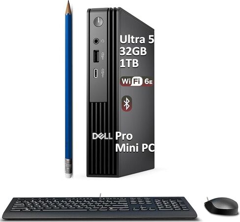 Dell Pro Micro AI PC (Next Gen OptiPlex 7020 7000 MFF), Intel 14-Core Ultra 5 235T (> i7-13700), 16GB DDR5, 512GB SSD, QCM1250 Mini Tiny Business Desktop, Wi-Fi, Ethernet, Bluetooth, DP, Win 11 Pro in Saudi Arabia