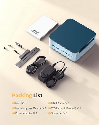Mini PC AMD Ryzen 5300U, 16GB DDR4 512GB NVMe SSD, Triple 4K HDMI/DP/Type-C, WiFi 6 BT5.3, Dual 2.5G LAN, Expandable to 64GB/4TB, Small Desktop Computer Micro PC for Office, Home, Media in Saudi Arabia