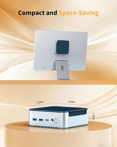 Mini PC AMD Ryzen 5300U, 16GB DDR4 512GB NVMe SSD, Triple 4K HDMI/DP/Type-C, WiFi 6 BT5.3, Dual 2.5G LAN, Expandable to 64GB/4TB, Small Desktop Computer Micro PC for Office, Home, Media in Saudi Arabia