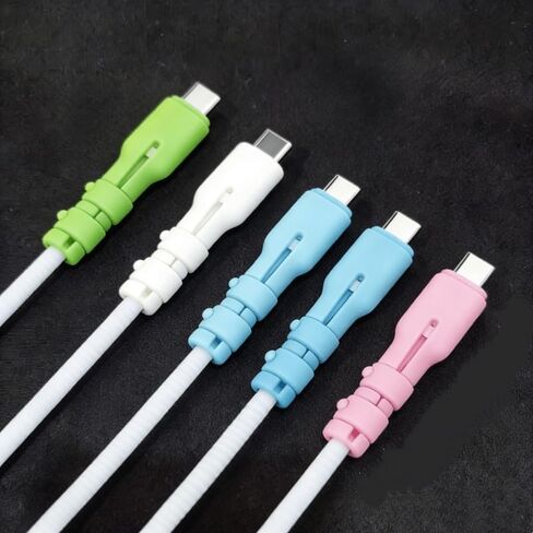 4-Pack USB-C Cable Protector, Silicone Charger Cord Saver Anti-Break Data Line Protection Cover with Integrated Dust Plug for Type-C Cables (Multicolor) in Saudi Arabia