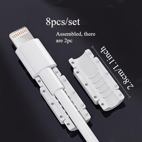 Cable Protector, 8-Pack Silicone Anti-Break Sleeve for Phone Charger Cables, Universal Stress Relief Cord Savers in Saudi Arabia