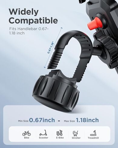 VUP Bike Phone Holder,Motorcycle Phone Mount,Bicycle Phone Mount Handlebar Cell Phone Clamp for Scooter, Compatible with iPhone Samsung,Black in Saudi Arabia