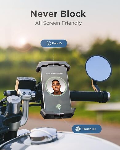 VUP Bike Phone Holder,Motorcycle Phone Mount,Bicycle Phone Mount Handlebar Cell Phone Clamp for Scooter, Compatible with iPhone Samsung,Black in Saudi Arabia