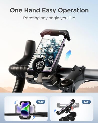 VUP Bike Phone Holder,Motorcycle Phone Mount,Bicycle Phone Mount Handlebar Cell Phone Clamp for Scooter, Compatible with iPhone Samsung,Black in Saudi Arabia
