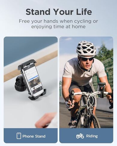 VUP Bike Phone Holder,Motorcycle Phone Mount,Bicycle Phone Mount Handlebar Cell Phone Clamp for Scooter, Compatible with iPhone Samsung,Black in Saudi Arabia