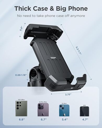VUP Bike Phone Holder,Motorcycle Phone Mount,Bicycle Phone Mount Handlebar Cell Phone Clamp for Scooter, Compatible with iPhone Samsung,Black in Saudi Arabia
