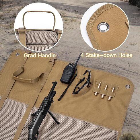 Extra Large Padded Shooting Mat Prone Padded – Portable, Waterproof & Non-Slip Tactical Range Mat with Thickened Padding, Bipod Holder for Hunting, Prone & Bench Shooting in Kuwait