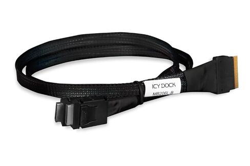 ICY DOCK MB206L-B Data Cable - 1x SlimSAS SFF-8654 8i to 2X OCuLink SFF-8611 4i Length 50 cm in Saudi Arabia