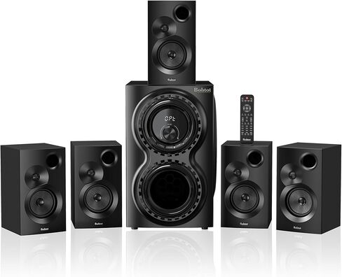 Bobtot Surround Sound Systems for TV - 1400 Watts Peak Power 12" Subwoofer Strong Bass 5.1 Wired Home Theater System Loud Stereo Audio Speaker with ARC Optical Bluetooth Input in Saudi Arabia