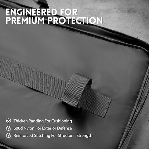 Single Rifle Case Bag, Tactical Padded Soft Gun Case w/MOLLE System, Wide Interior Fits Scoped Rifles, Adjustable Sling, Dual Zipper for Hunting & Range in Saudi Arabia