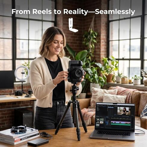 Aluminum L Bracket Vertical Horizontal Switching Quick Release Plate, Universal Screw Camera Mount for DSLR, Tripod, and Stabilizer in Saudi Arabia