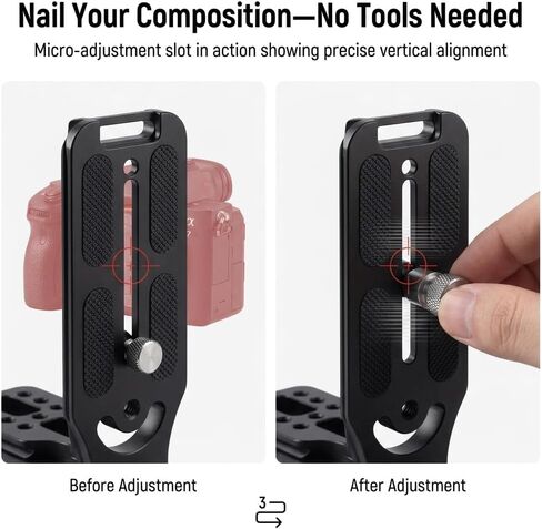 Aluminum L Bracket Vertical Horizontal Switching Quick Release Plate, Universal Screw Camera Mount for DSLR, Tripod, and Stabilizer in Saudi Arabia