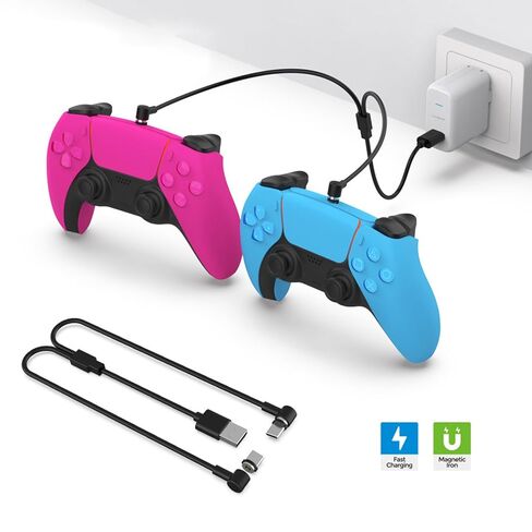 VR Charging Cable Magnetic for PSVR2 Controller Fast Charger Line 2 in 1 USB to Type C Elbow Cable for PSVR2 Accessory in Saudi Arabia