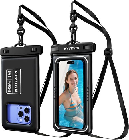 Floating Waterproof Phone Pouch IPX8 Cellphone Dry Bags for Vacation Beach Pool Kayak Cruise Travel Essentials,Waterproof Phone Case for iPhone 16 15 Pro Max, Samsung S25 Ultra S24-2 Pack 8.0" in Saudi Arabia