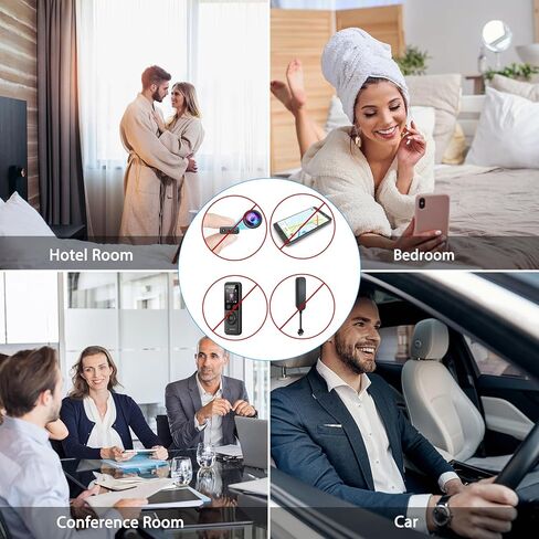 كاشف الكاميرا الخفية المحسّن، مكتشف كاميرا التجسس، ماسح ضوئي لإشارة التردد اللاسلكي، 4 أوضاع لتعقب نظام تحديد المواقع وكاشف الأخطاء، كاشف جهاز تجسس محمول للفنادق والسيارات والمكاتب والحمام وAirbnb وأمن السفر (أسود) in Kuwait