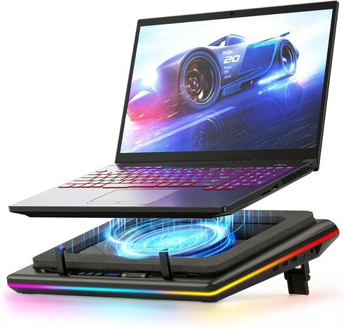 llano V12 RGB Laptop Cooling Pad Bundle with Memory Foam Seal & Dust-Proof in Saudi Arabia