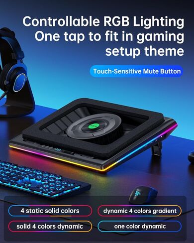llano V12 RGB Laptop Cooling Pad Bundle with Memory Foam Seal & Dust-Proof in Saudi Arabia