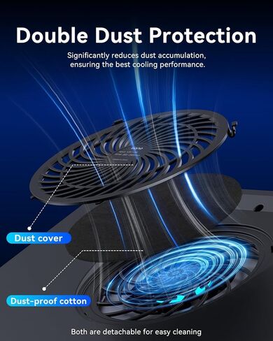 llano V12 RGB Laptop Cooling Pad Bundle with Memory Foam Seal & Dust-Proof in Saudi Arabia