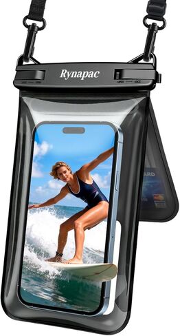 Rynapac IPX8 Waterproof Phone Pouch Floating, [Up to 8.5''] Double Space Waterproof Phone Case with Adjustable Lanyard for iPhone 17 16 15 Pro Max, Cell Phone Dry Bag for Beach Cruise Essentials 2026 in Saudi Arabia