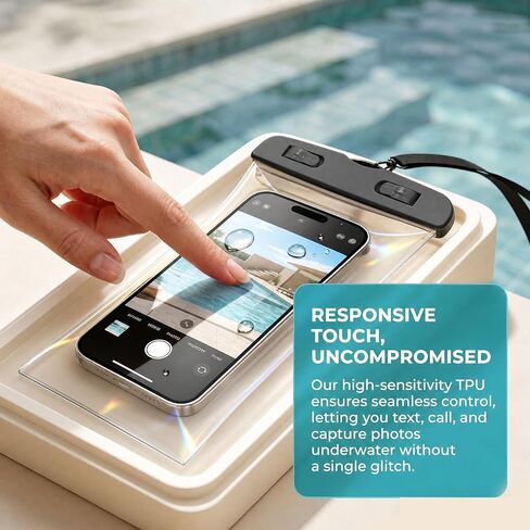 IPX8 Waterproof Phone Pouch, Underwater Phone Case with Lanyard, Water Proof Phone Bag for Snorkeling, Universal Outdoor Phone Protector Pouch for iPhone, Samsung, and More, Fits Up to 8.9", Black in Saudi Arabia