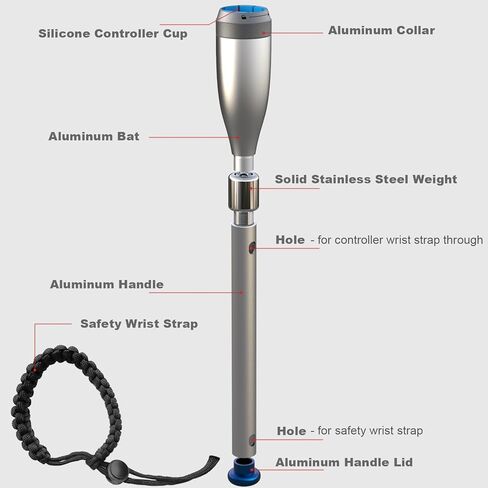 Weighted VR Baseball Bat Attachment for Meta Quest 3s/3/2/Pro - Aluminum Short Baseball Bat Handle Accessory for Win Reality & Totally Baseball Indoor Training in Kuwait